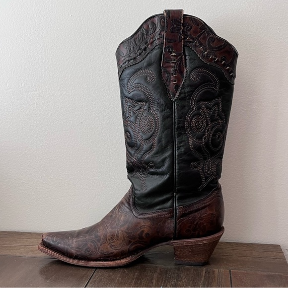 Corral Brown Leather Embroidered Western Cowboy Boots Womens size 9 - Picture 4 of 12